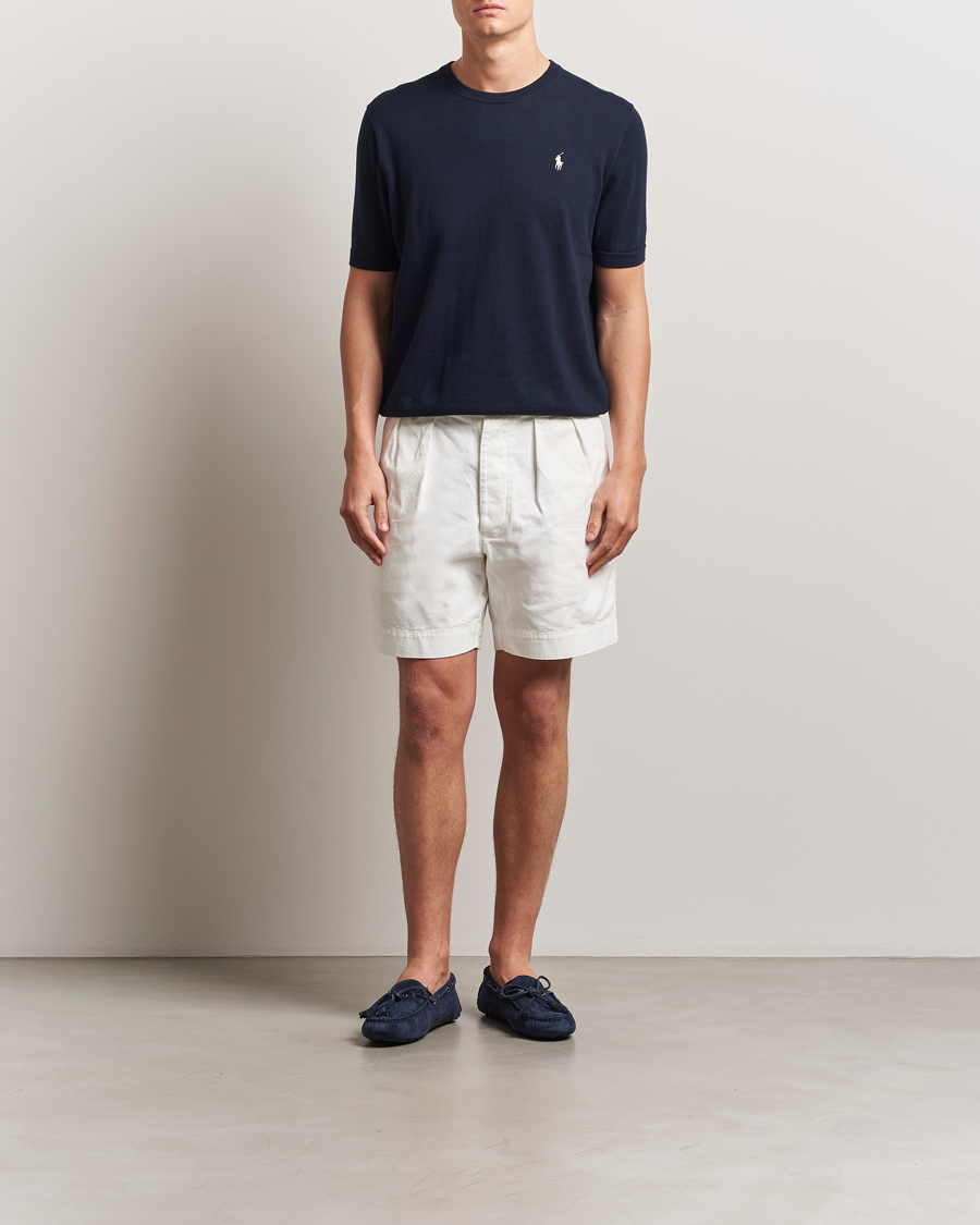 Herre | T-Shirts | Polo Ralph Lauren | Knitted Short Sleeve T-Shirt Hunter Navy