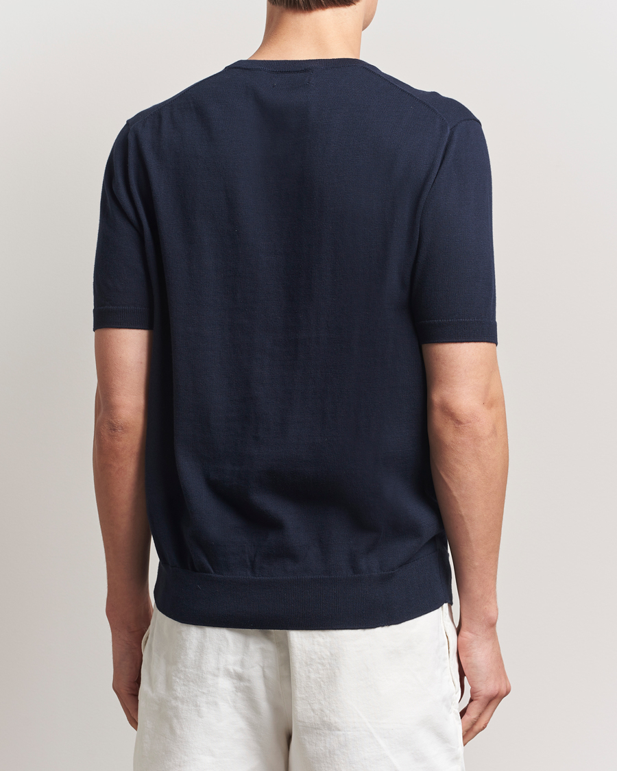 Herre | T-Shirts | Polo Ralph Lauren | Knitted Short Sleeve T-Shirt Hunter Navy