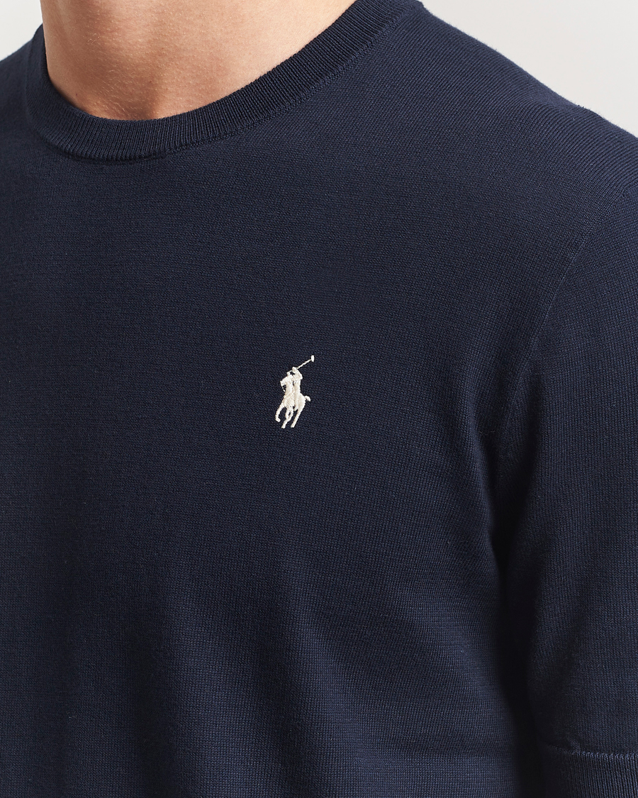 Herre | T-Shirts | Polo Ralph Lauren | Knitted Short Sleeve T-Shirt Hunter Navy