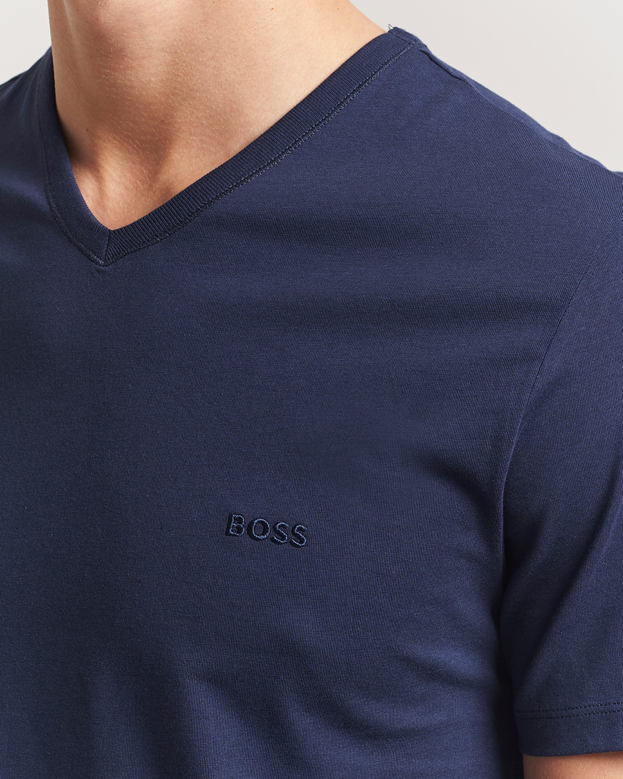 Herre | T-Shirts | BOSS BLACK | 3-Pack V-Neck T-Shirt Black/Blue/Grey
