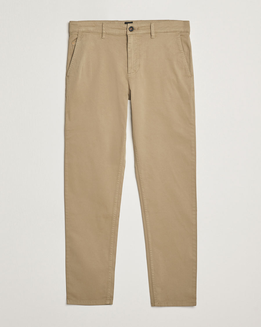 Herre | Bukser | BOSS ORANGE | Tapered Fit Cotton Chinos Beige