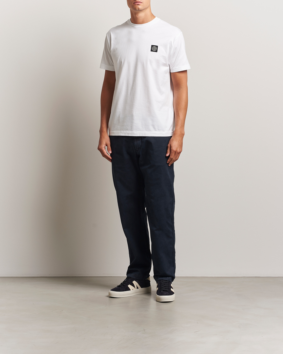 Herre | T-Shirts | Stone Island | Garment Dyed Cotton Jersey T-Shirt White