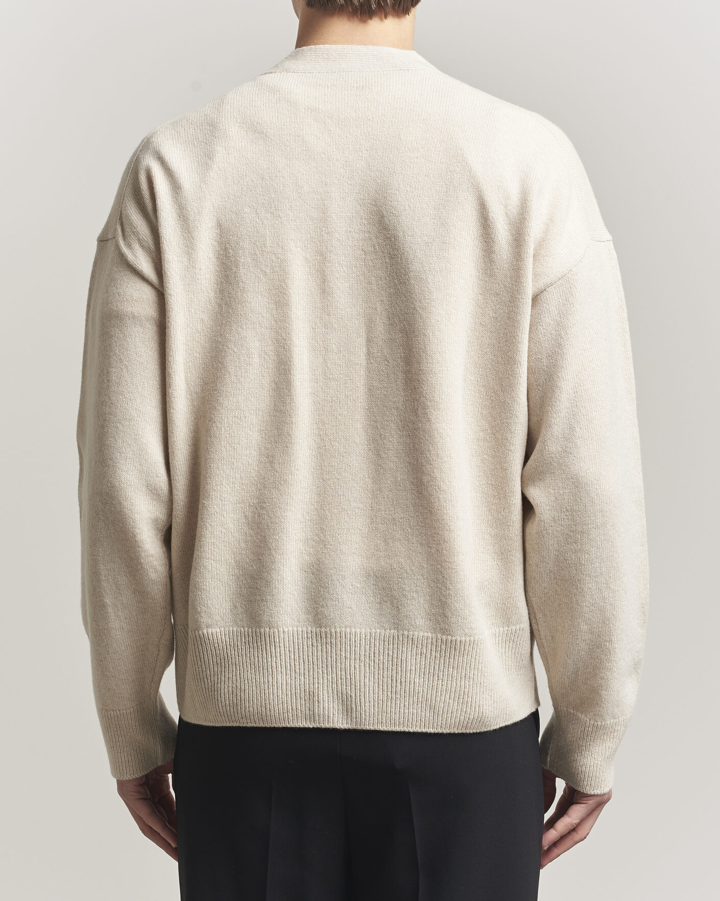 Herre | Gensere | BOSS BLACK | Ucone Wool Knitted Cardigan Open White