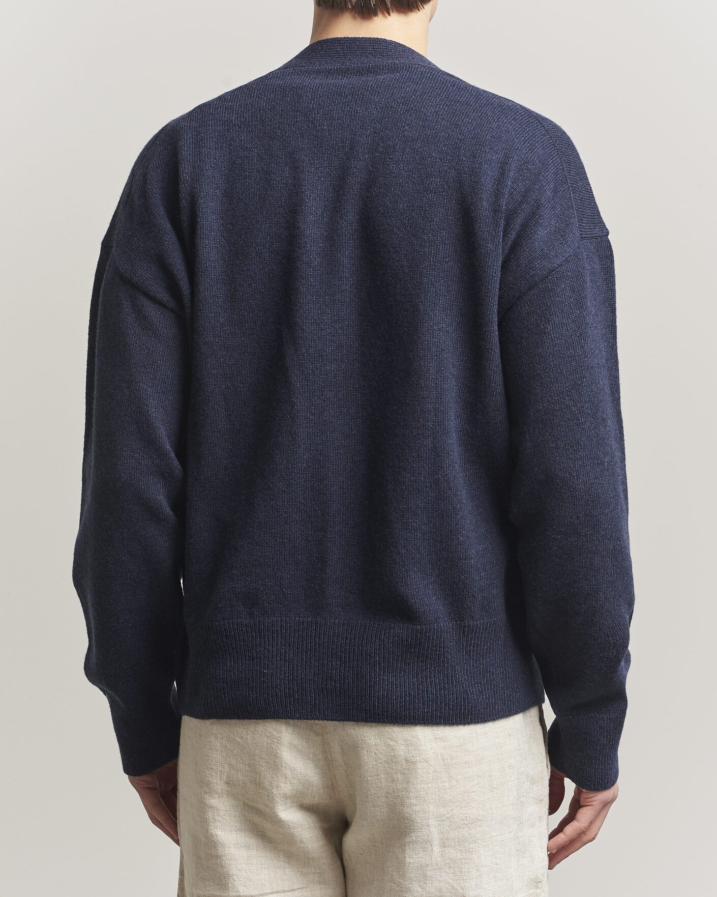 Herre | Gensere | BOSS BLACK | Ucone Wool Knitted Cardigan Dark Blue