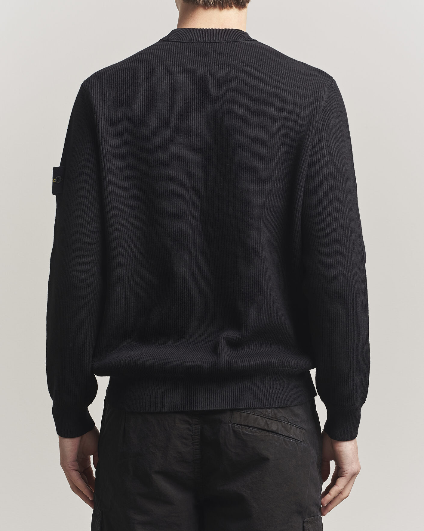 Herre | Gensere | Stone Island | Ribbed Soft Organic Cotton Crewneck Black