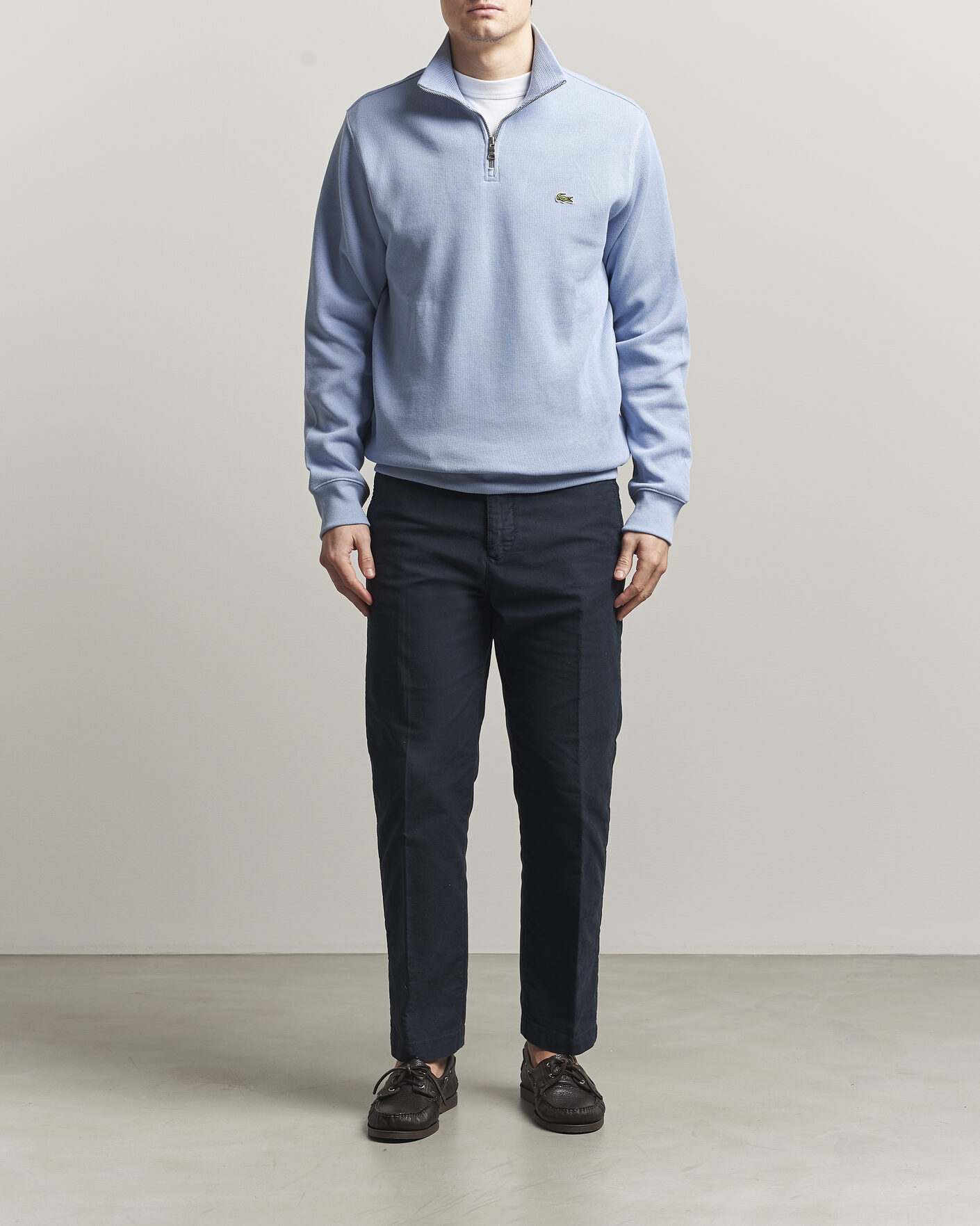 Herre | Gensere | Lacoste | Rib Interlock Half Zip Aphylla Blue