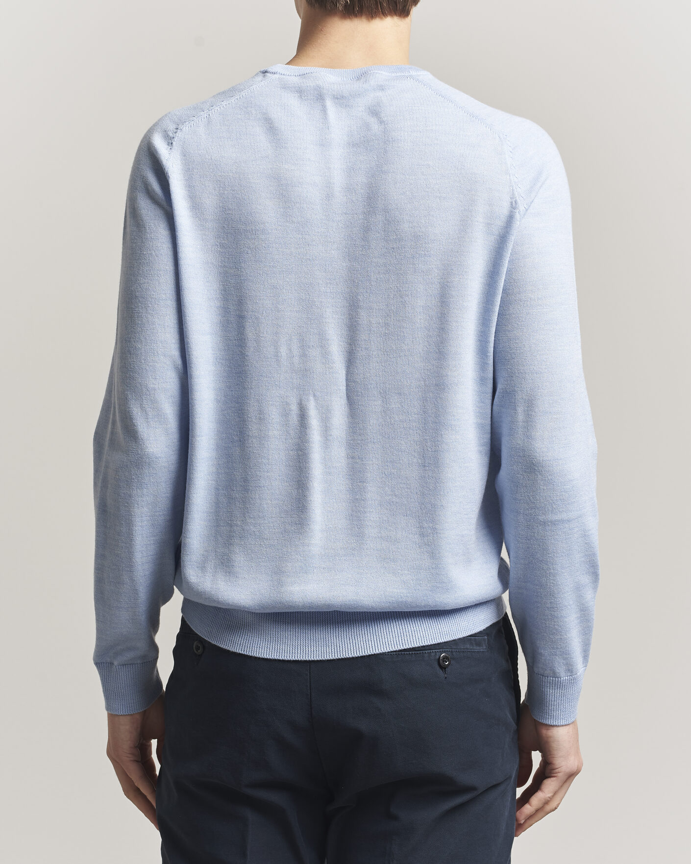 Herre | Gensere | Morris | Merino Oneck Light Blue