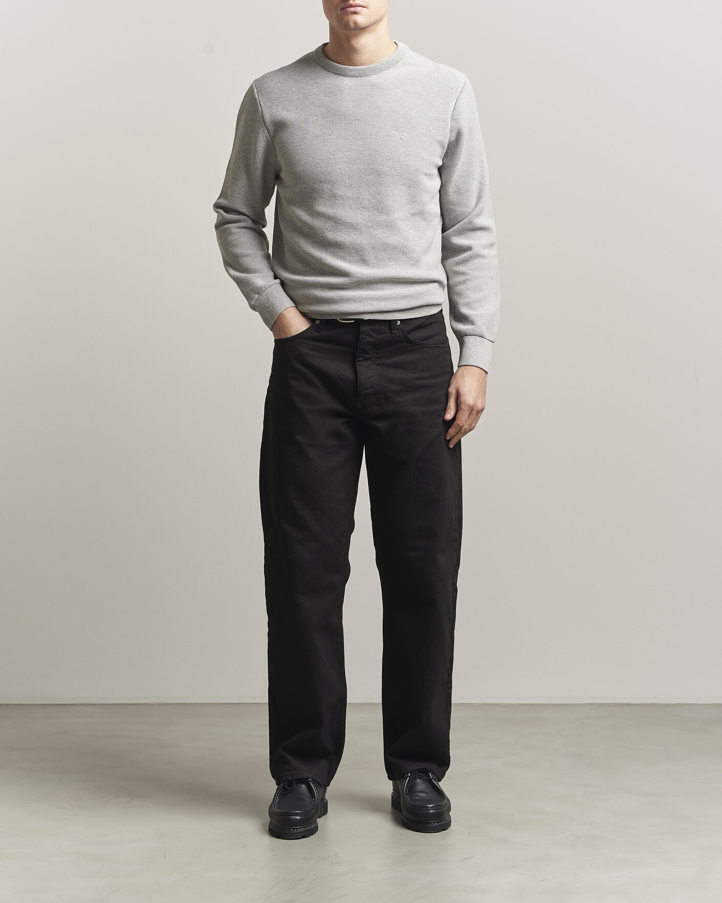 Herre | Gensere | Barbour Lifestyle | Honeycomb Crew Neck Grey Marl