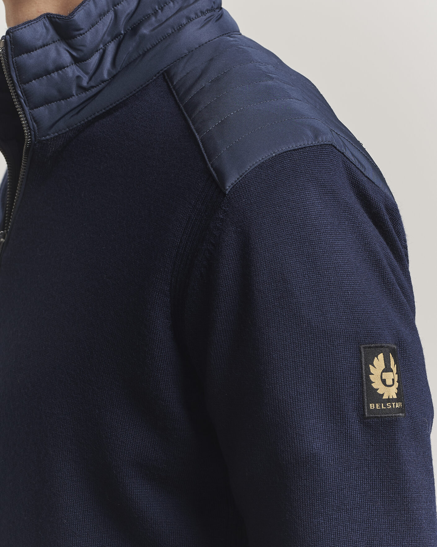 Herre | Gensere | Belstaff | Kelby Knitted Full Zip Dark Ink