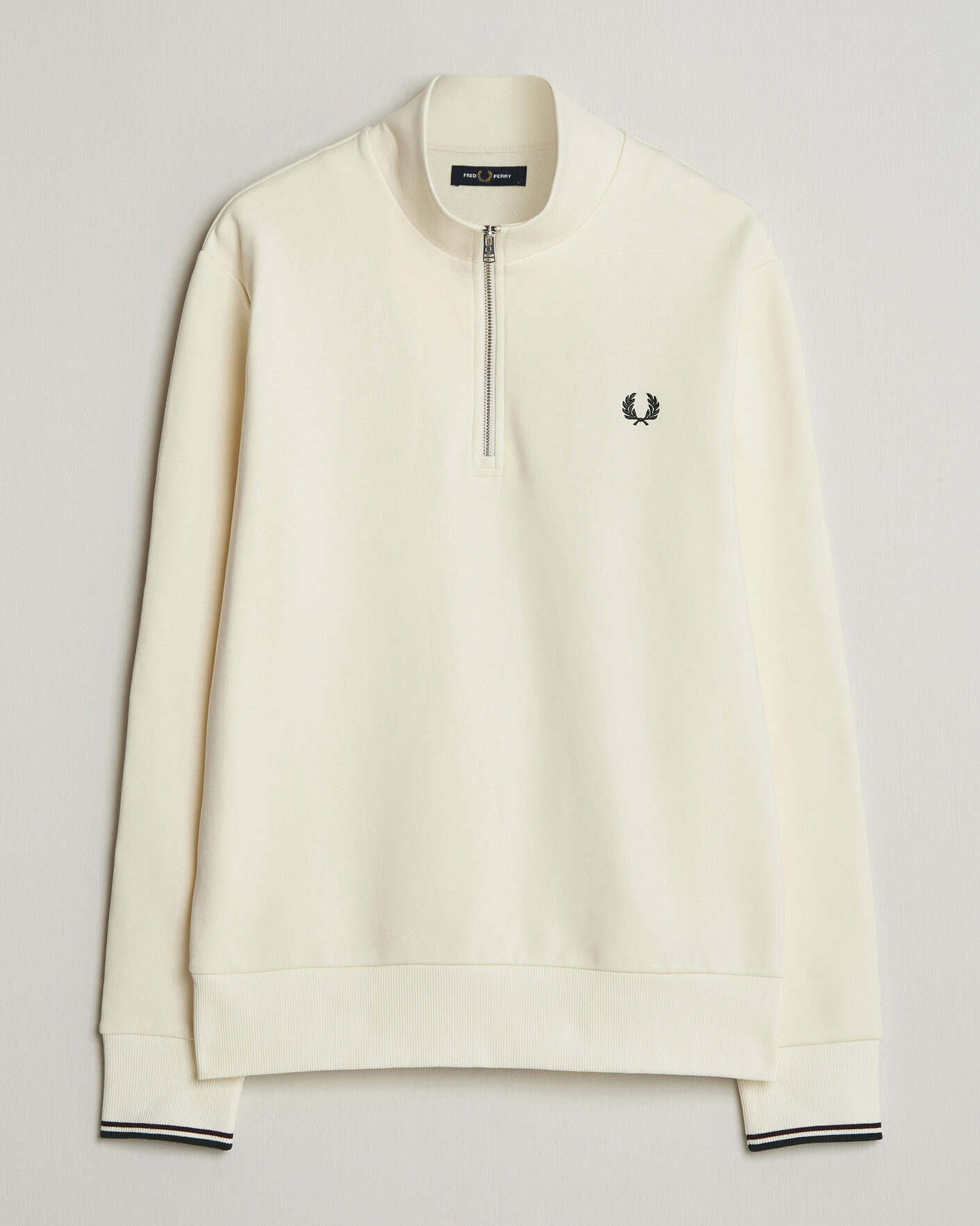 Herre | Gensere | Fred Perry | Half Zip Sweatshirt Ecru