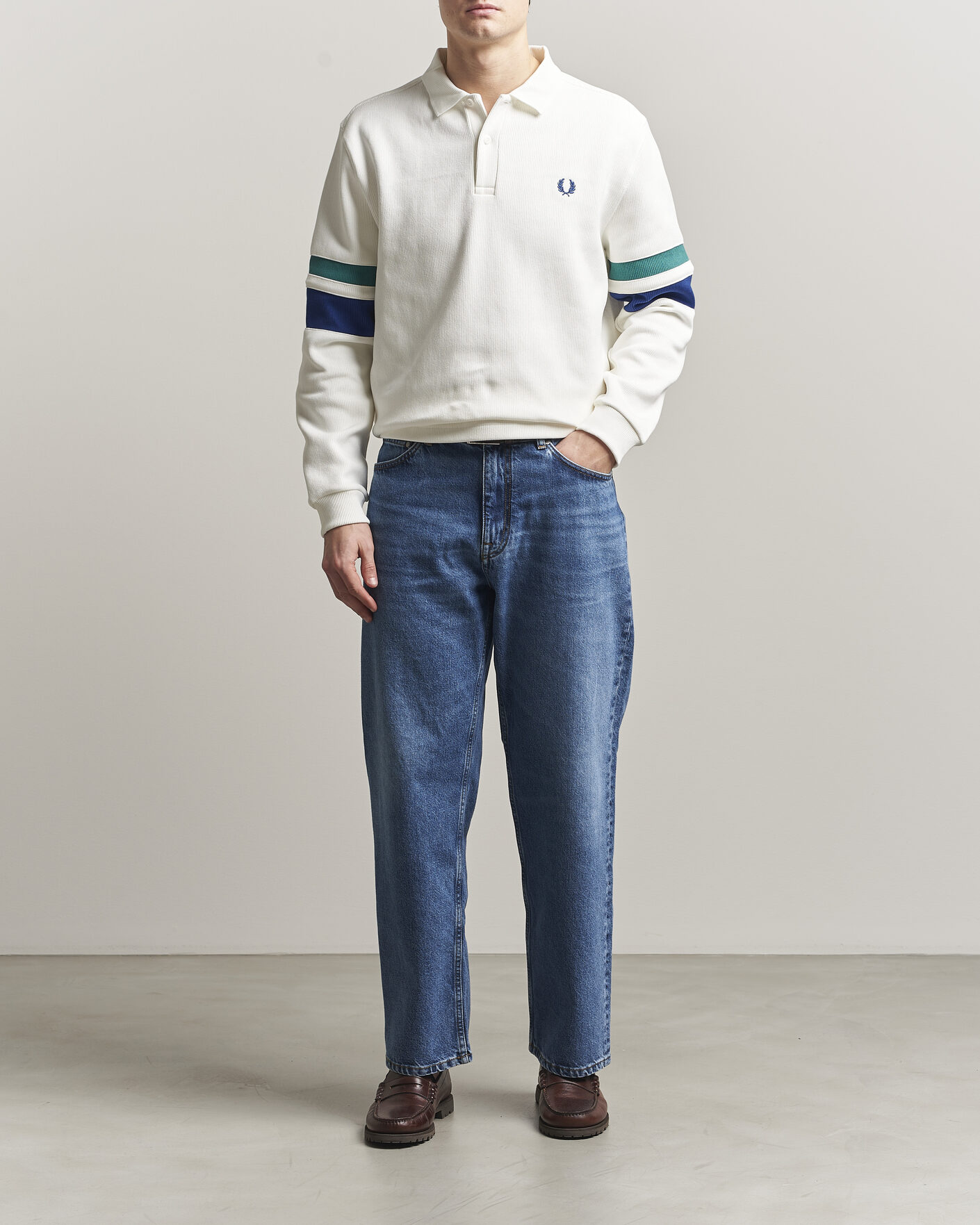 Herre | Gensere | Fred Perry | Tipped Sleeve Rugger Snow White